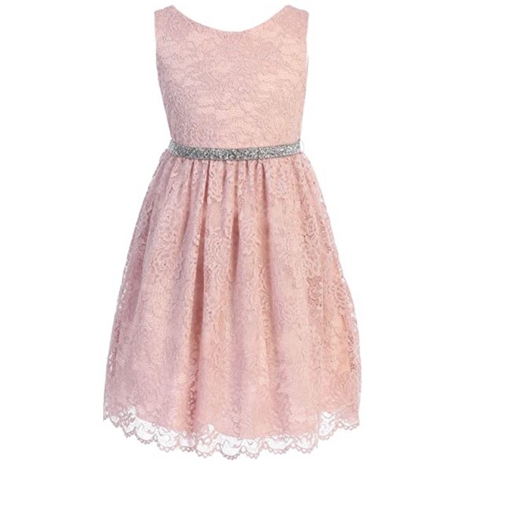 New blush pink lace dress